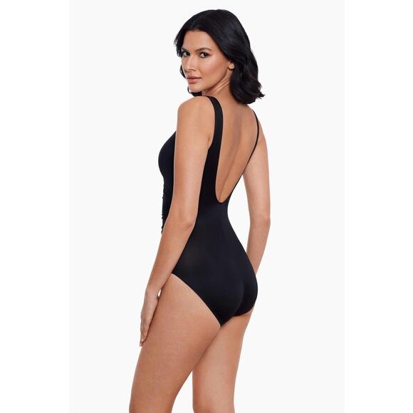 Miraclesuit Escape Black One Piece Slimming Swimsuit Size 12 NWT - Picture 2 of 8